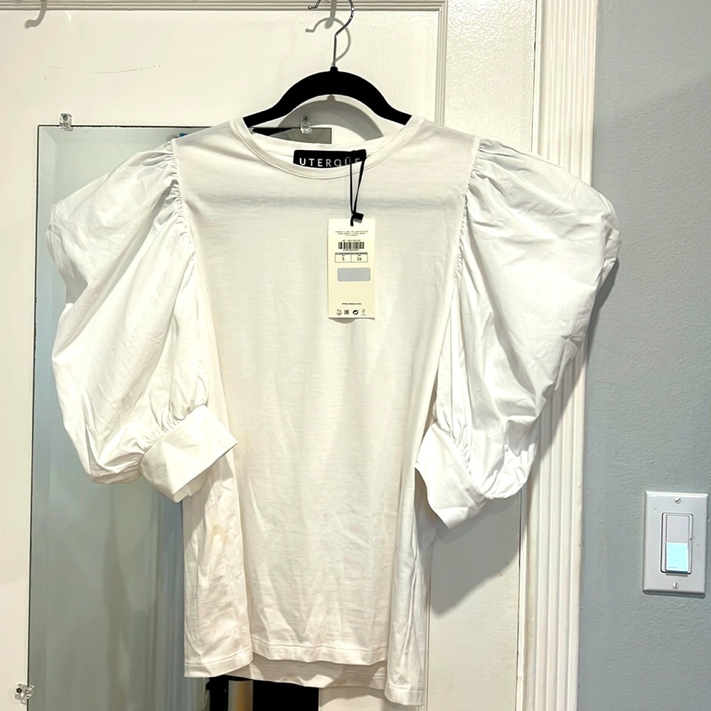Top with puff sleeves